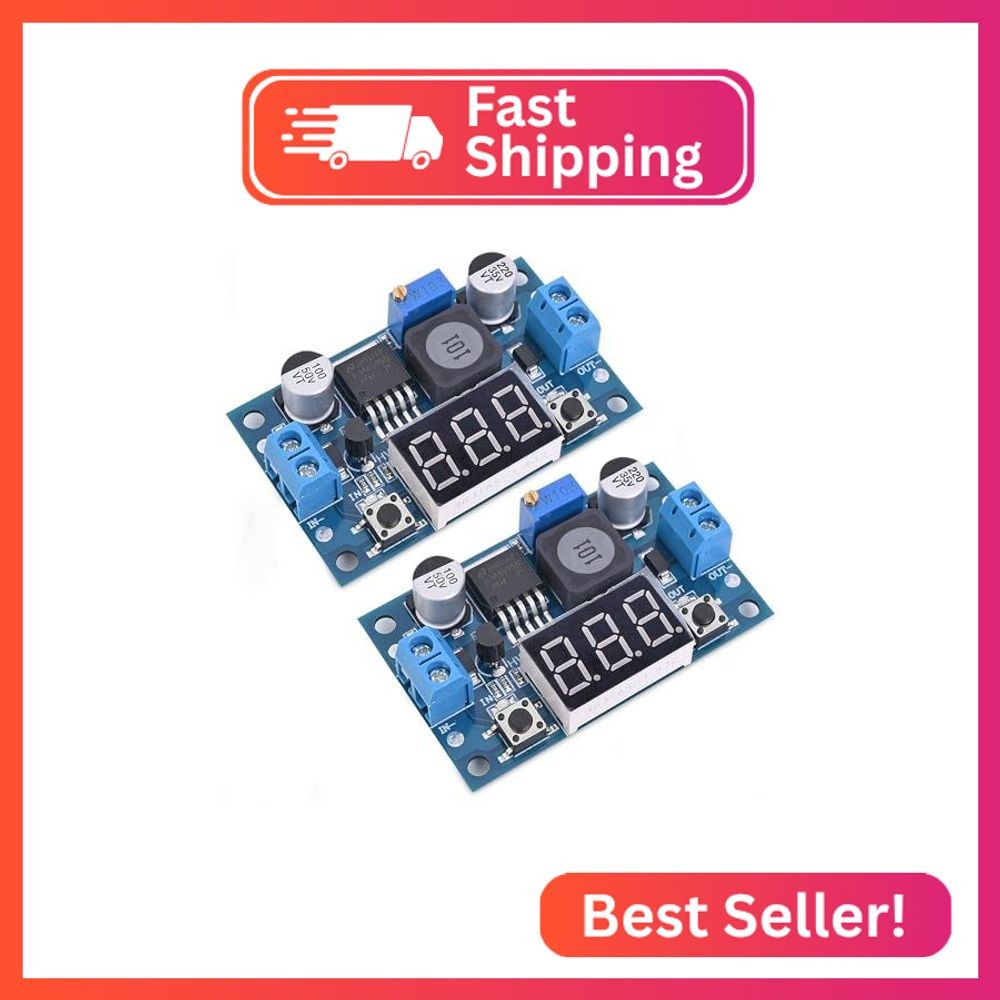 Seloky LM2596 Adjustable DC-DC Step-Down Buck Converter Module with LED Voltmete