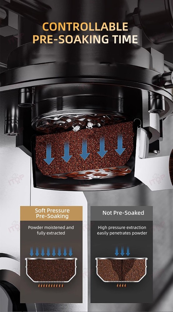 Pneumatic Coffee Maker 12 Bar Espresso Making Variable Pressure With PID