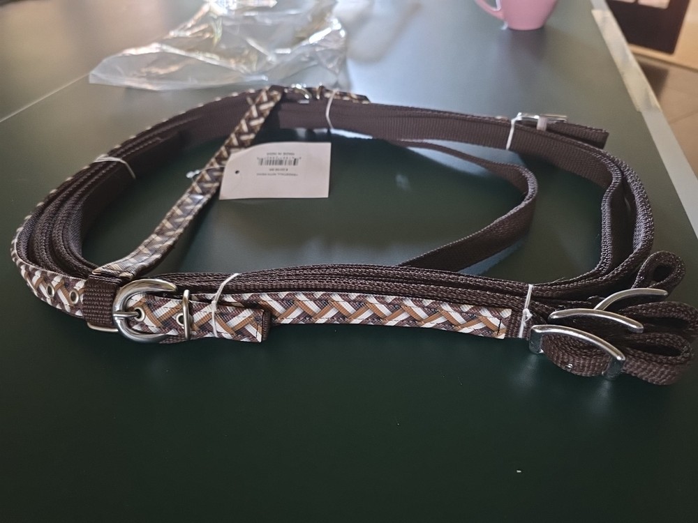 Western Design Patterned Nylon Headstall And Reins