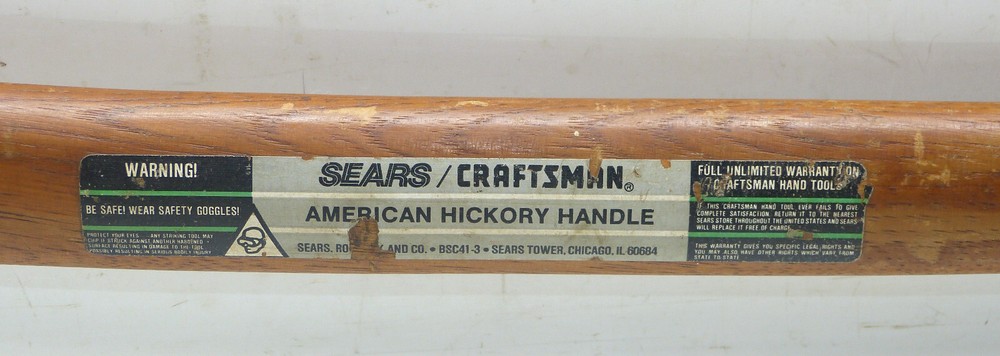 3½ Pound =Craftsman= Single Bit Connecticut Pattern Axe Original Handle INV