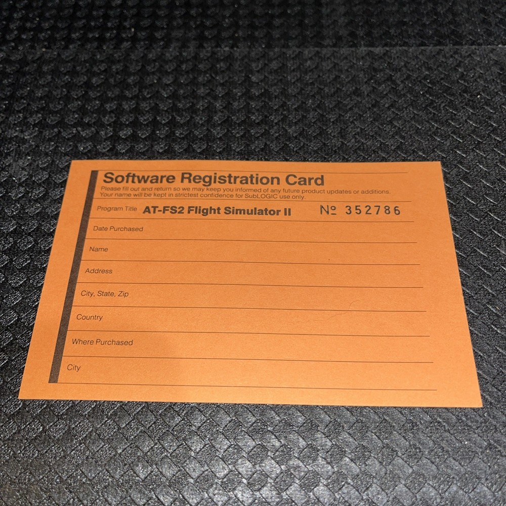 Flight Simulator II subLOGIC for ATARI computer - complete SET box manual 2 disk