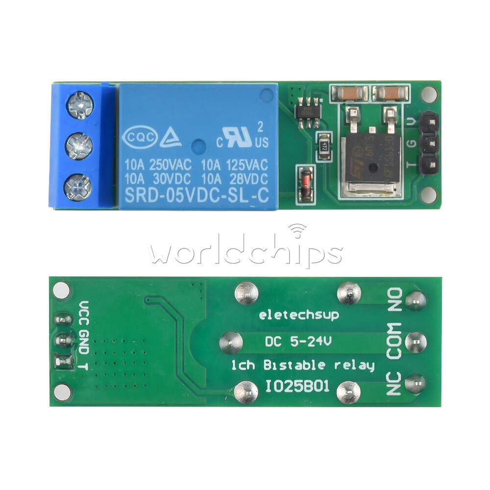 6-24V Flip-Flop Latch Relay Module Bistable Self-locking Low Pulse Trigger Board