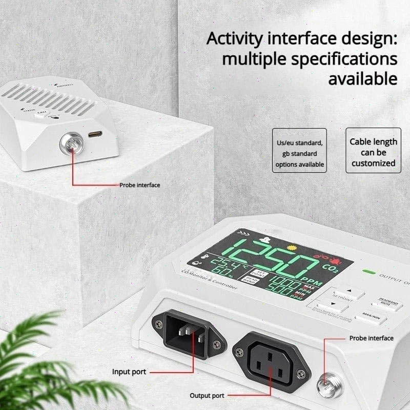 Fixed CO2 Controller with Range 0-9999ppm Resolution 1ppm Accuracy 50ppm