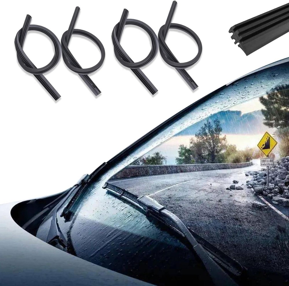 4pcs 28" Silicone Windshield Wiper Blade Refills Frameless Universal Fit