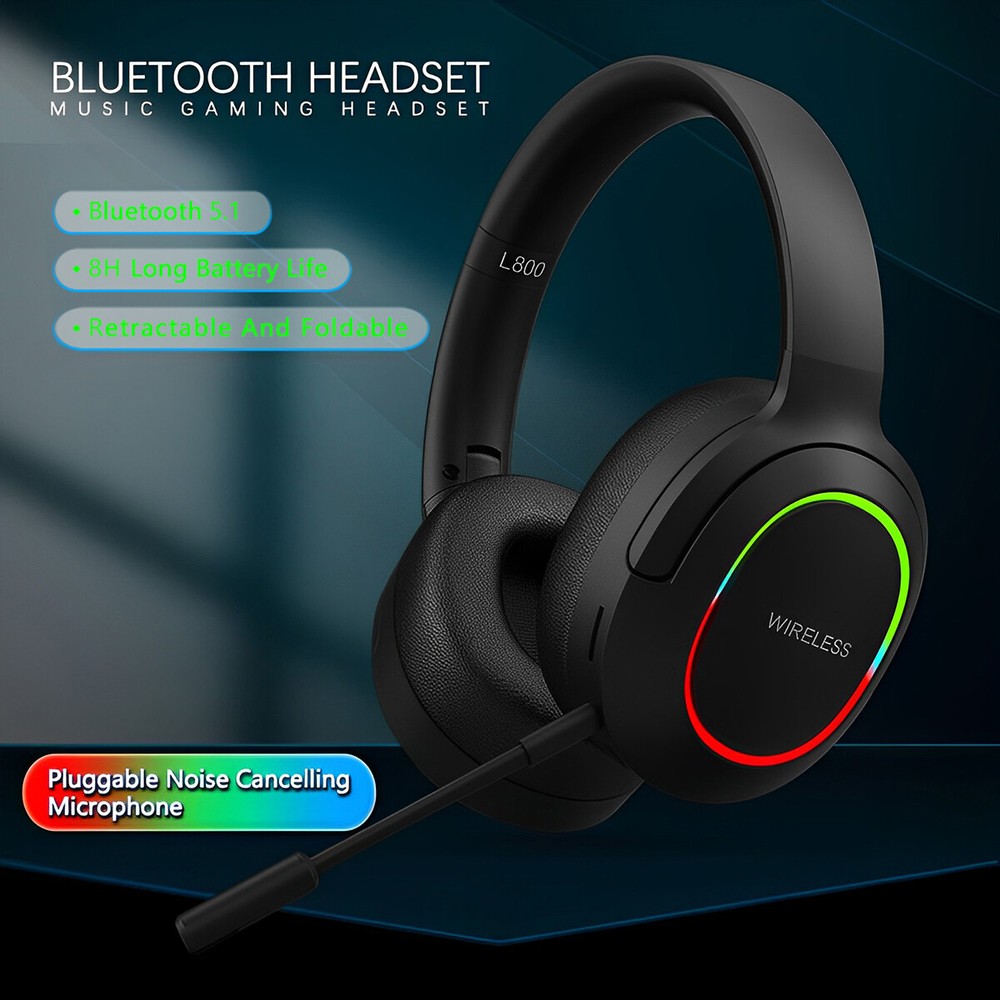 Wireless Bluetooth Headphones with Microphone Black For Galaxy Note 10 / 10 Plus