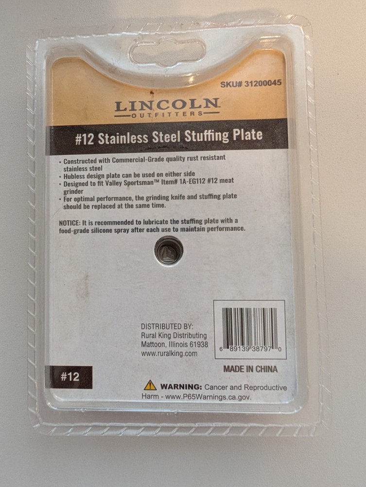 #12 Meat Grinder Stuffing Disc Plate Universal