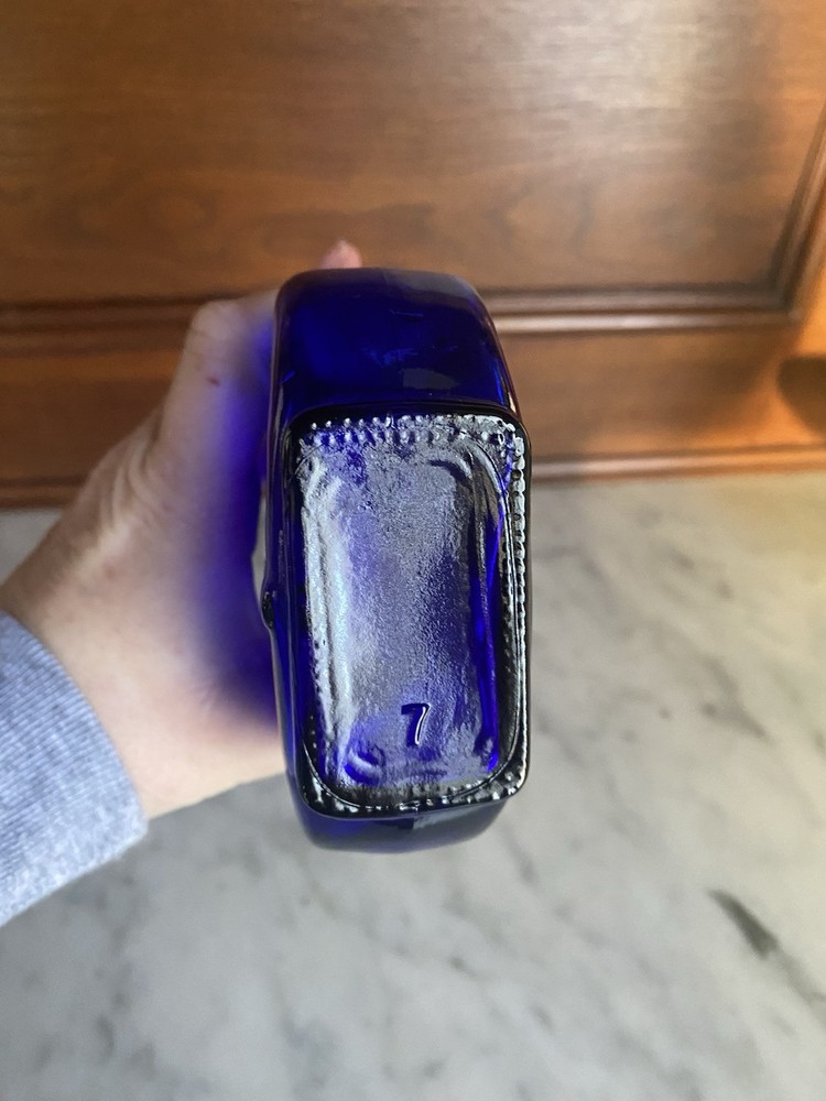 Cobalt Blue Bottle Shaped Like A Violin