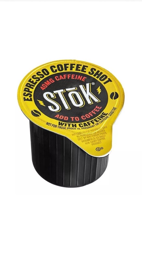 100 SToK Caffeinated Unsweetened Black Coffee Shots.