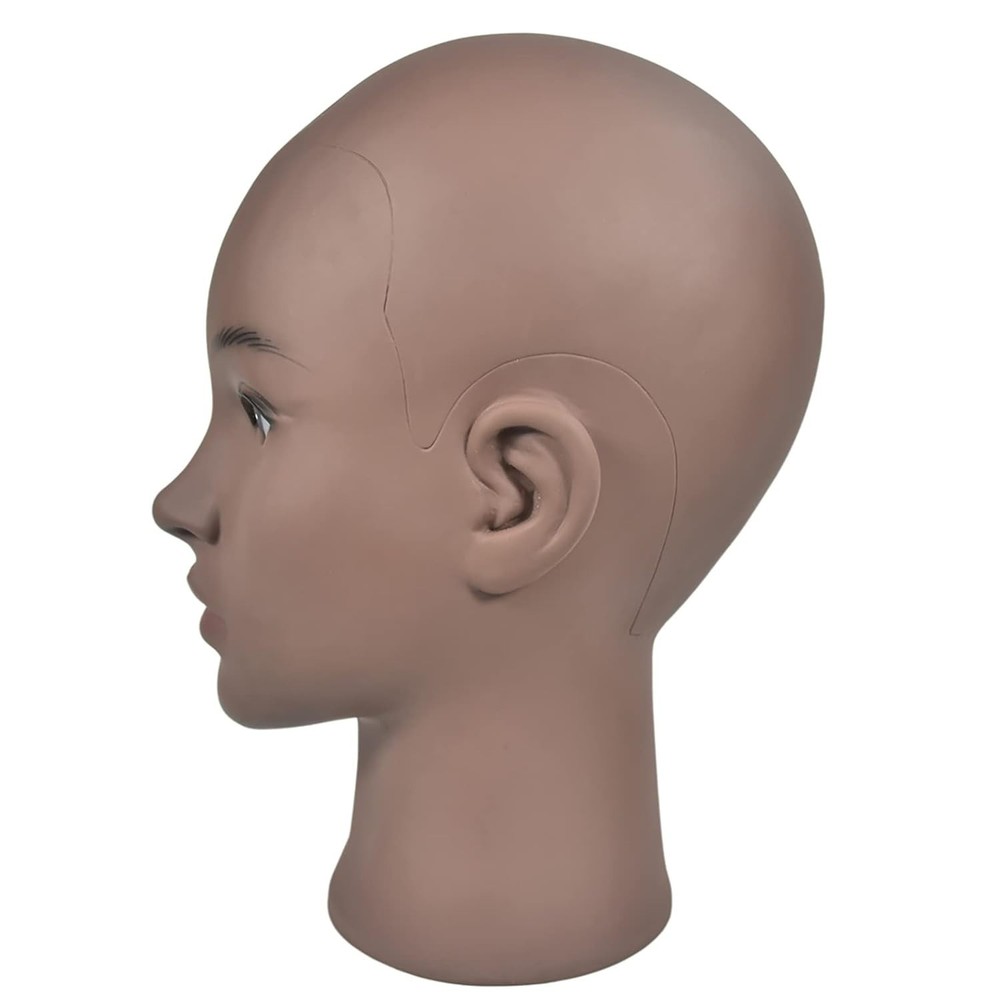 Versatile Bald Mannequin Head for Professional Wig and Makeup Training - 11"