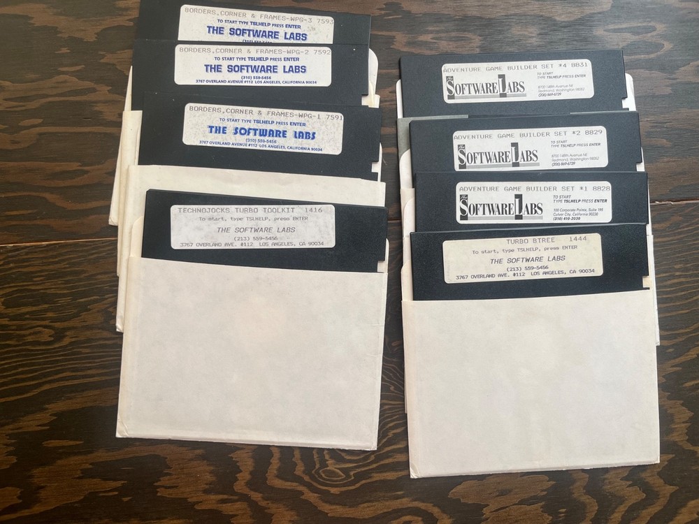 Software Labs Shareware 5.25" Floppy Disk Lot (UNTESTED)