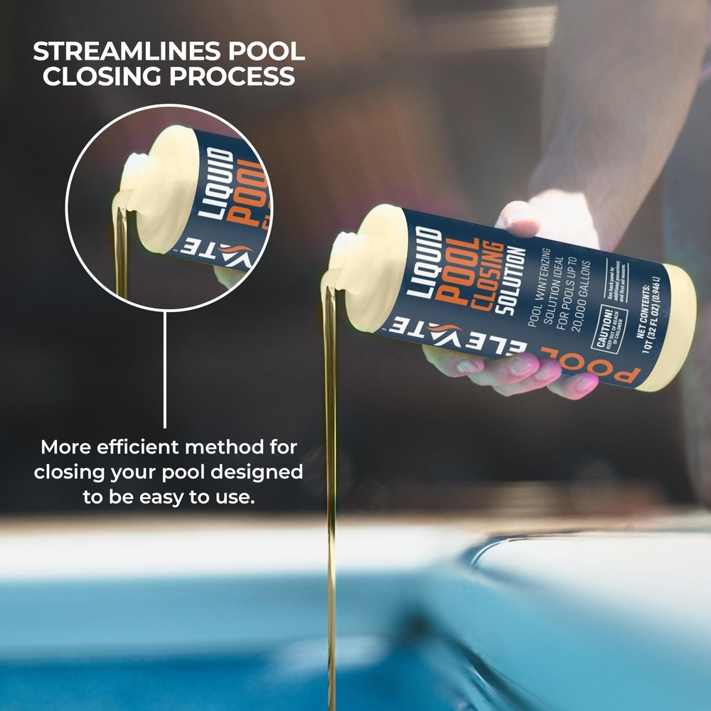 Pool Closing Solution with Natural Enzymes – 32oz Premium 32 oz, Clear