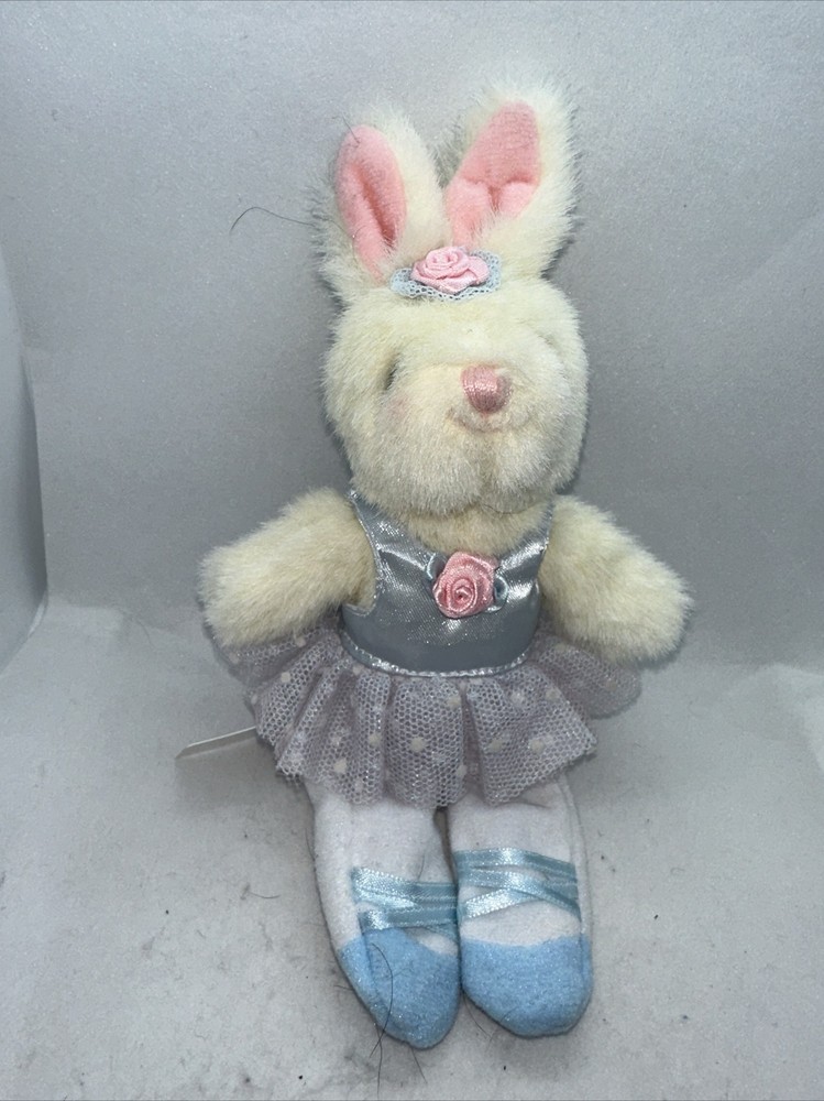 Russ Small Plush Bunny Finger Puppet In Ballet Tutu 8”