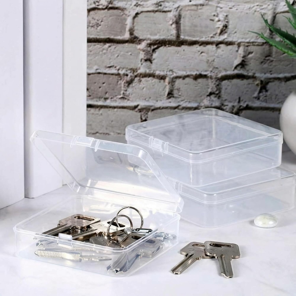 Small Plastic Containers with Hinged Lid - 24 Pack