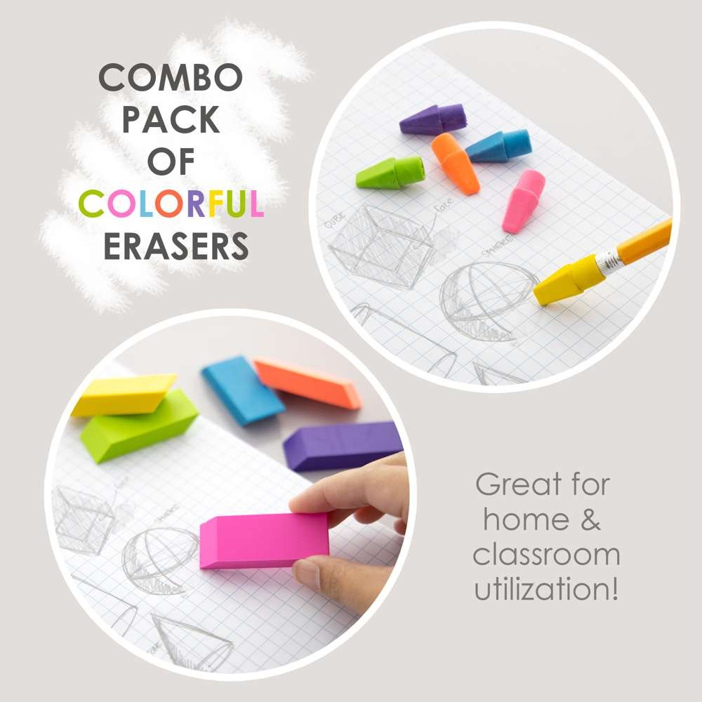 BAZIC Neon Eraser Sets (12/Pack), pack of 24