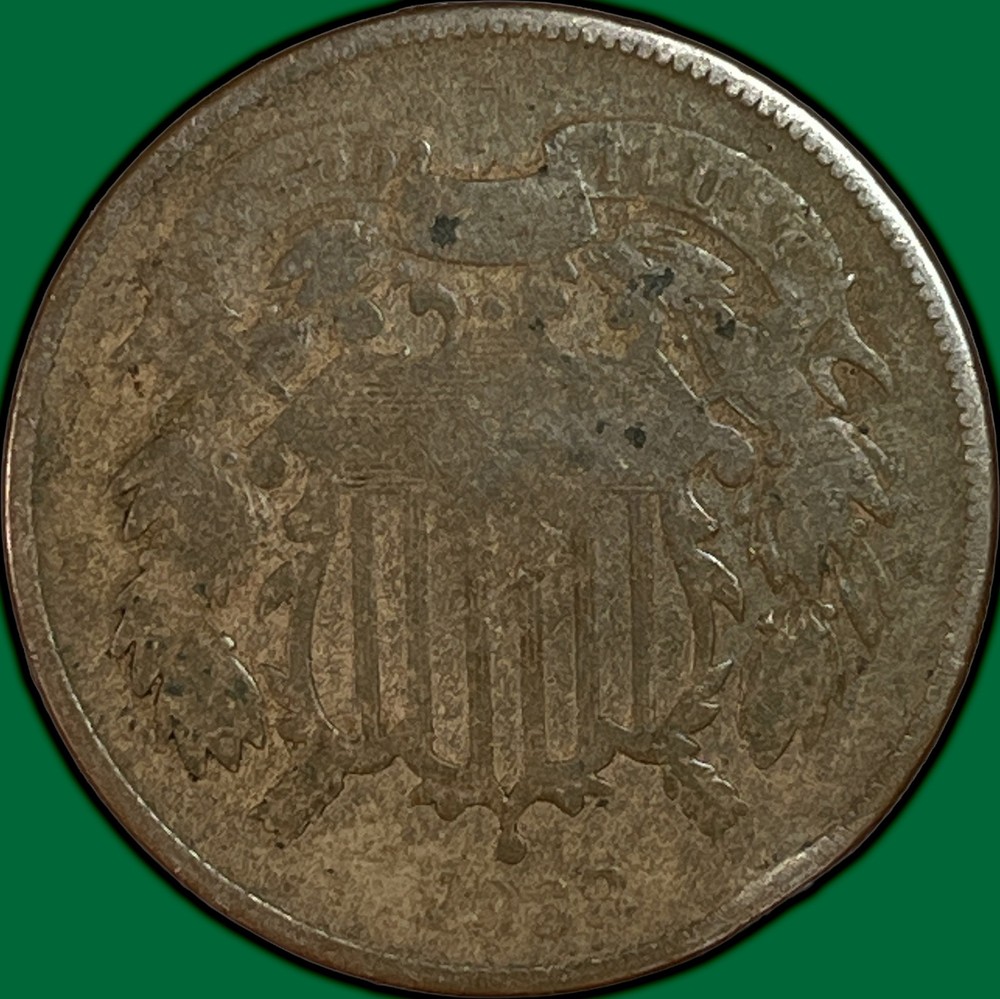 1868 Two Cent Piece Good G Coin #38309