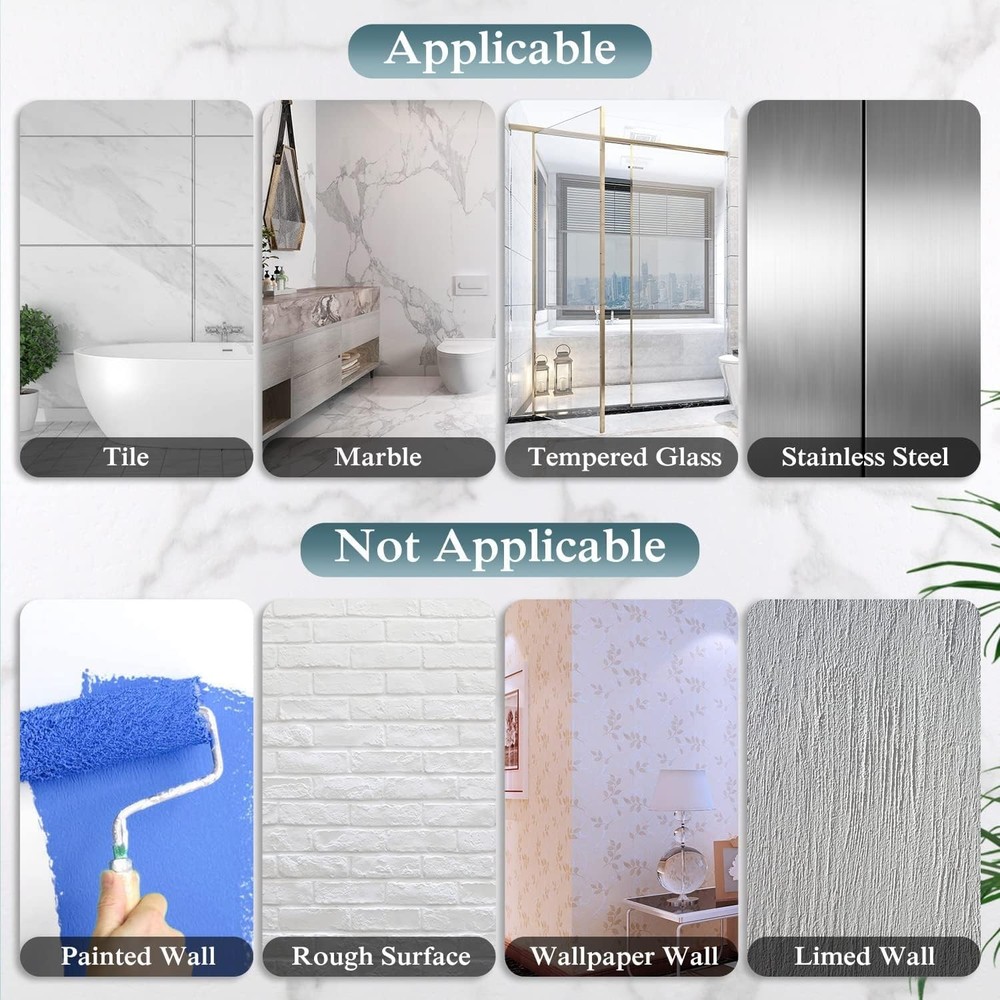 EAGMAK 4 Pack Transparent Shower Caddy Adhesive for 4 Pack,