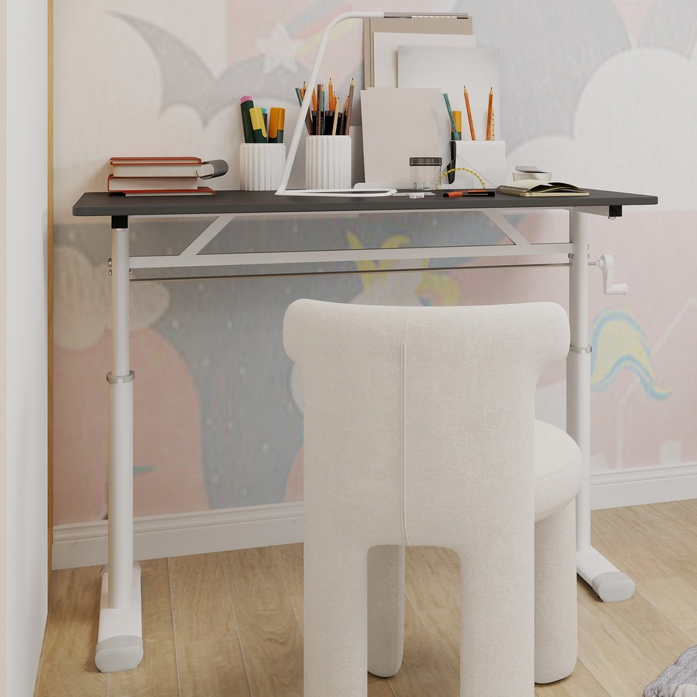 Grey Adjustable Study Home/Office Desk Height-Adjustable Multi-Purpose for Kid