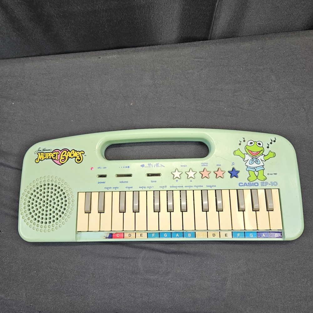 Casio Muppet Babies Kermit EP-10 Green Keyboard Perfectly Functional 1987