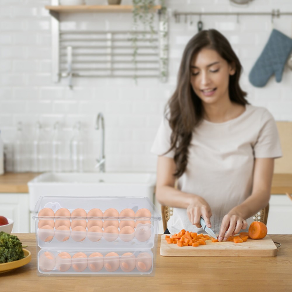 Egg Holder for Refrigerator Adjustable Egg Holder Storage Container for 36 Eggs