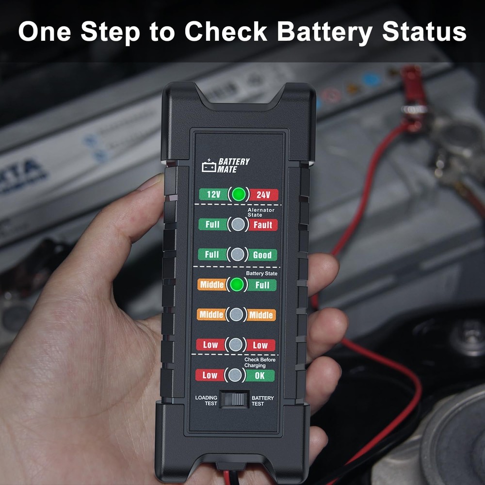 12/24V Car Battery Load Tester Alternator analyzer Diagnostic tool LED Indicator