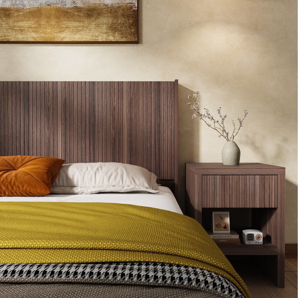 Farmhouse Wood Headboard Wide Wall Mounted Fluted Panel Wingback