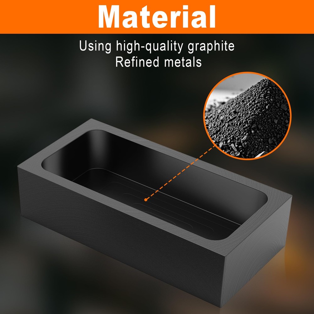 Nelyrho 1-Pack 2.2lbs Graphite Ingot Molds, 2.2 Pound Mold, Black