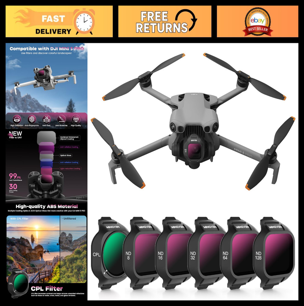 Mini 5 Pro ND Filters, ND Filter Set Compatible with DJI Mini 5 Pro Accessories
