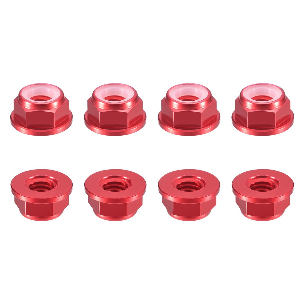 Nylon Insert Hex Lock Nuts, 8pcs - M6x1mm Self-Locking Nut(Claret)