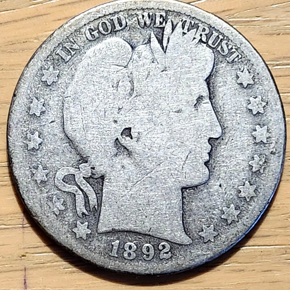 90% SILVER 1892 BARBER HALF