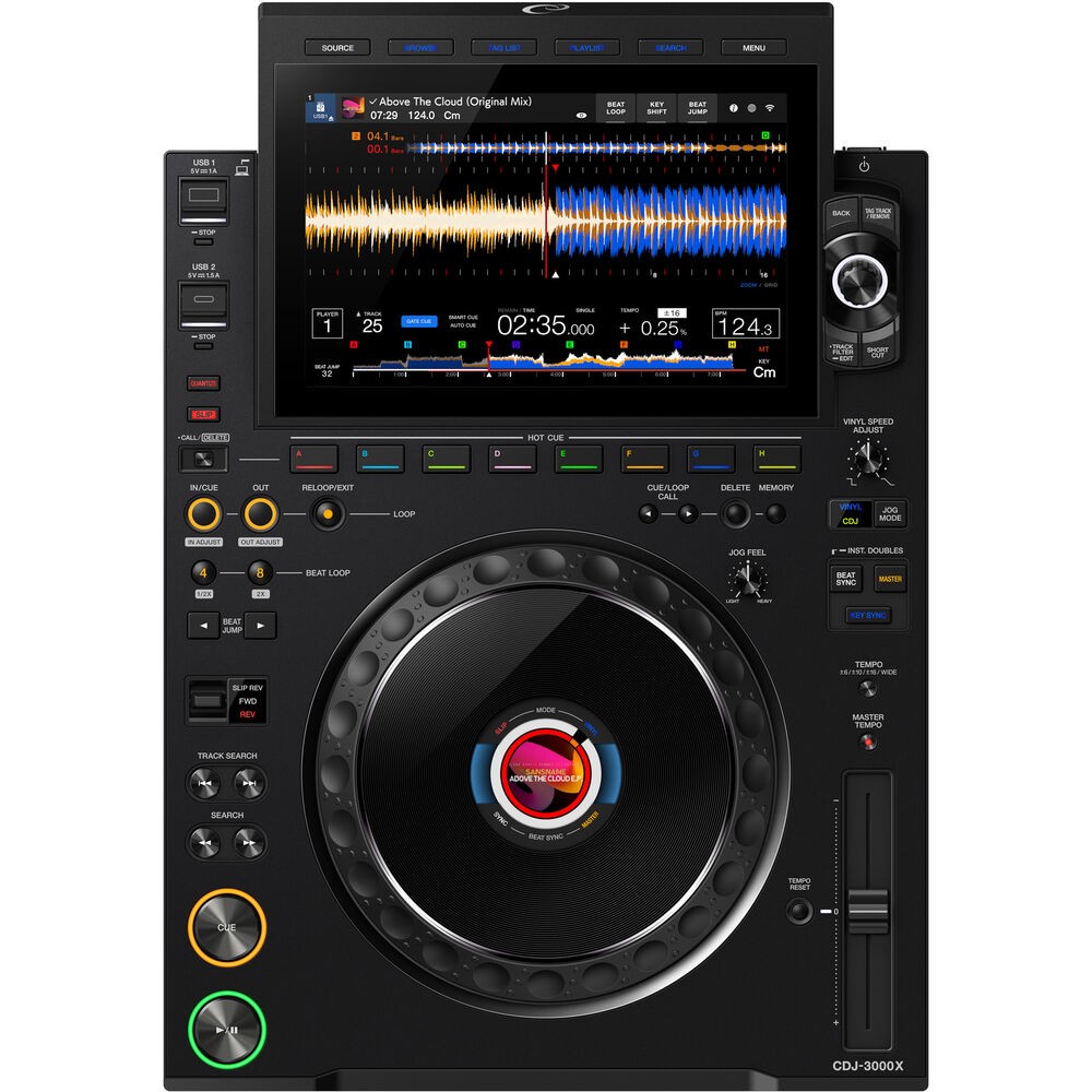 AlphaTheta CDJ-3000X High-Resolution Professional DJ Player (Black)