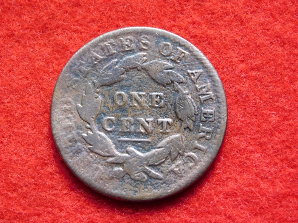 VINTAGE 1833 US LARGE CENT COIN CLEANED & CORROSION