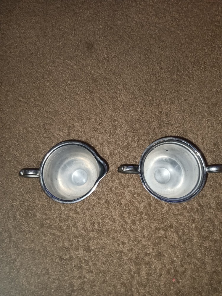 VINTAGE CREAM & SUGAR-ENGRAVED DESIGN- UNMARKED