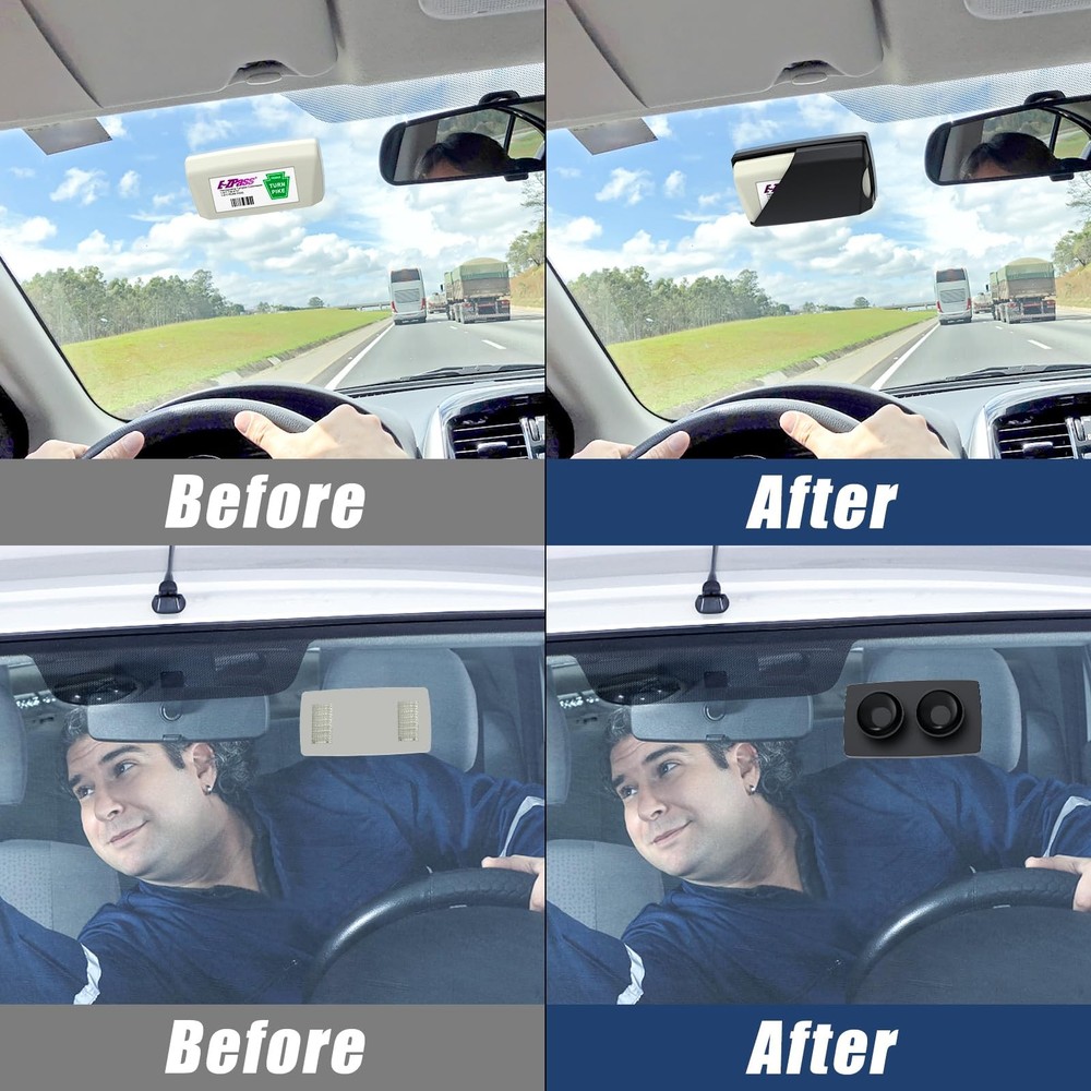 Black EZ Pass Holder with Super Strong Suction Cups for Windshield 1 Pack