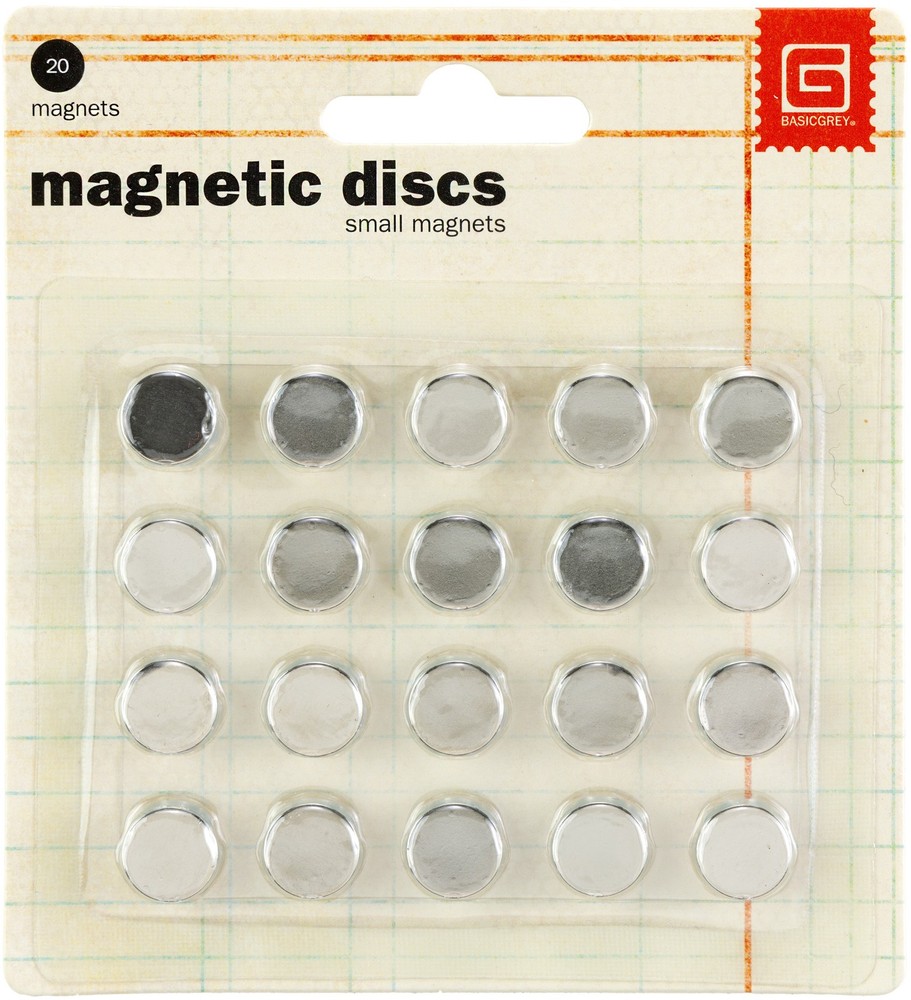 Basic Grey MET359 Magnetic Discs .375" 20/Pkg-1/32" Thick (2Pk)