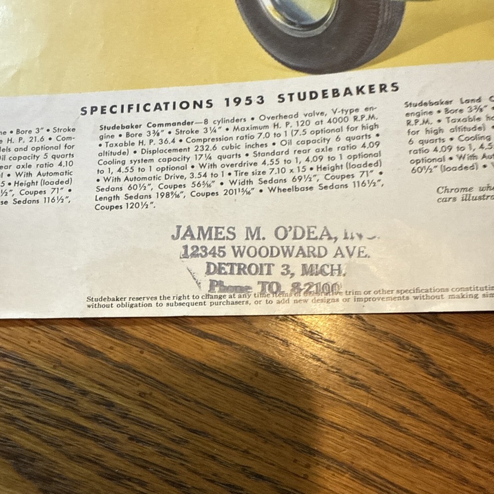 1953 Studebaker Brochure Commander Starliner Champion Starlight Coupe Original