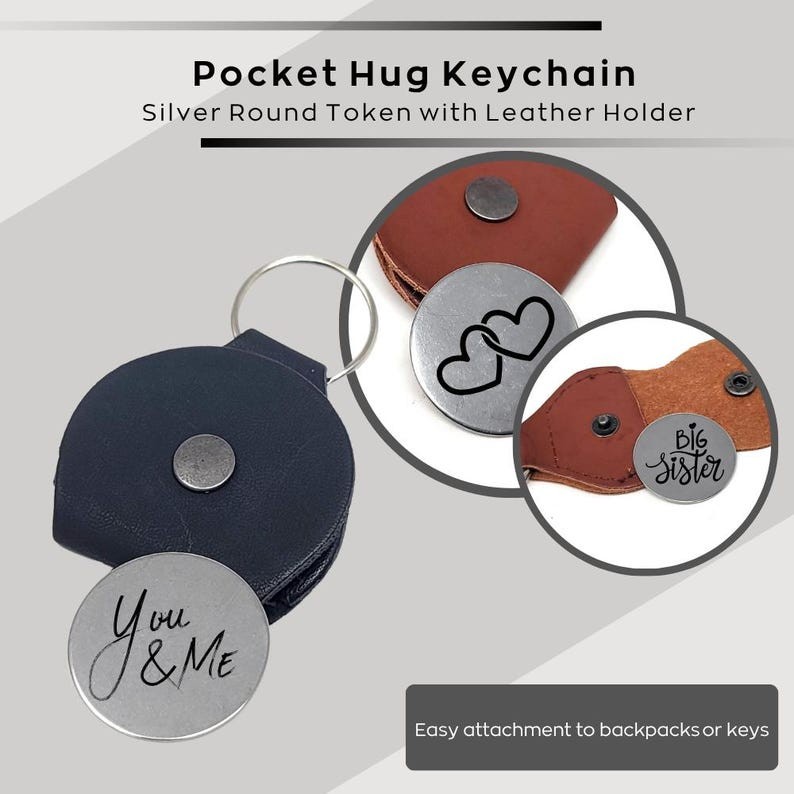 Engraved Pocket Hug Token Keychain – Emotional Keepsake Gift for Difficult Days
