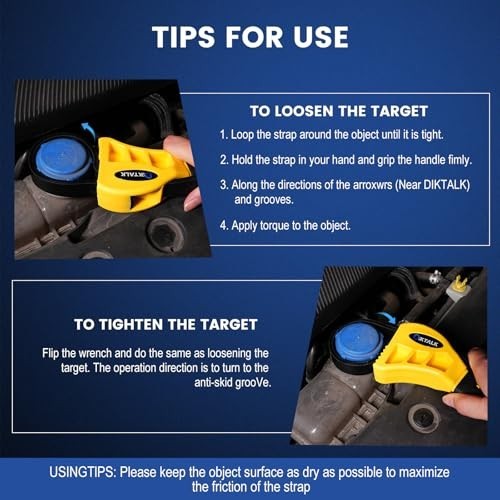 2-Pack Adjustable Rubber Strap Wrench Set - 4" & 6" Oil Filter & Jar Opener Tool