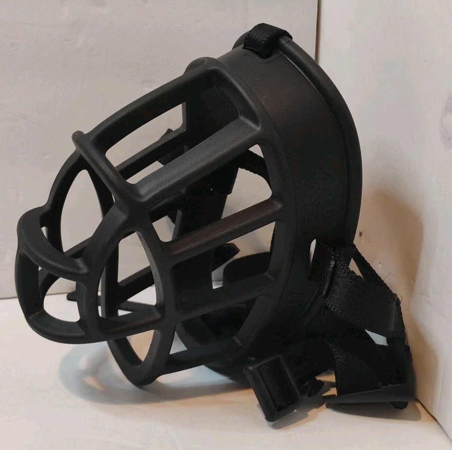 Baskerville Ultra Dog Muzzle Size 6 Black Adjustable Humane Basket Muzzle