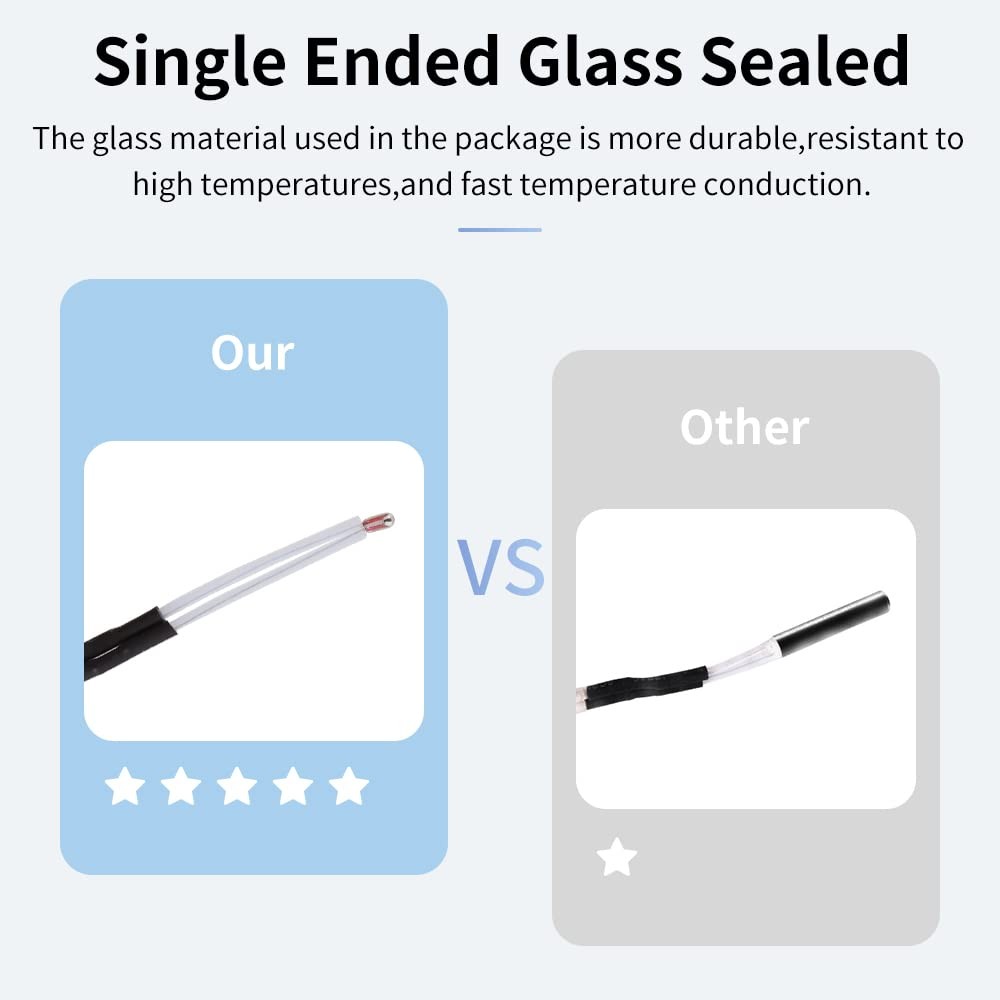 Creality Original 3D Printer Thermistor Temp Sensor NTC100K 5 Pack Quick Replace