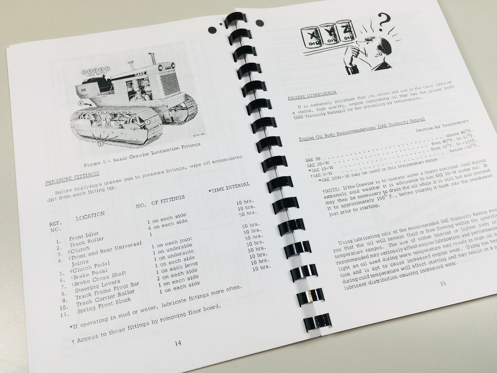 Case 310E Crawler Tractor Operators Owners Manual Maintenance Adjustments