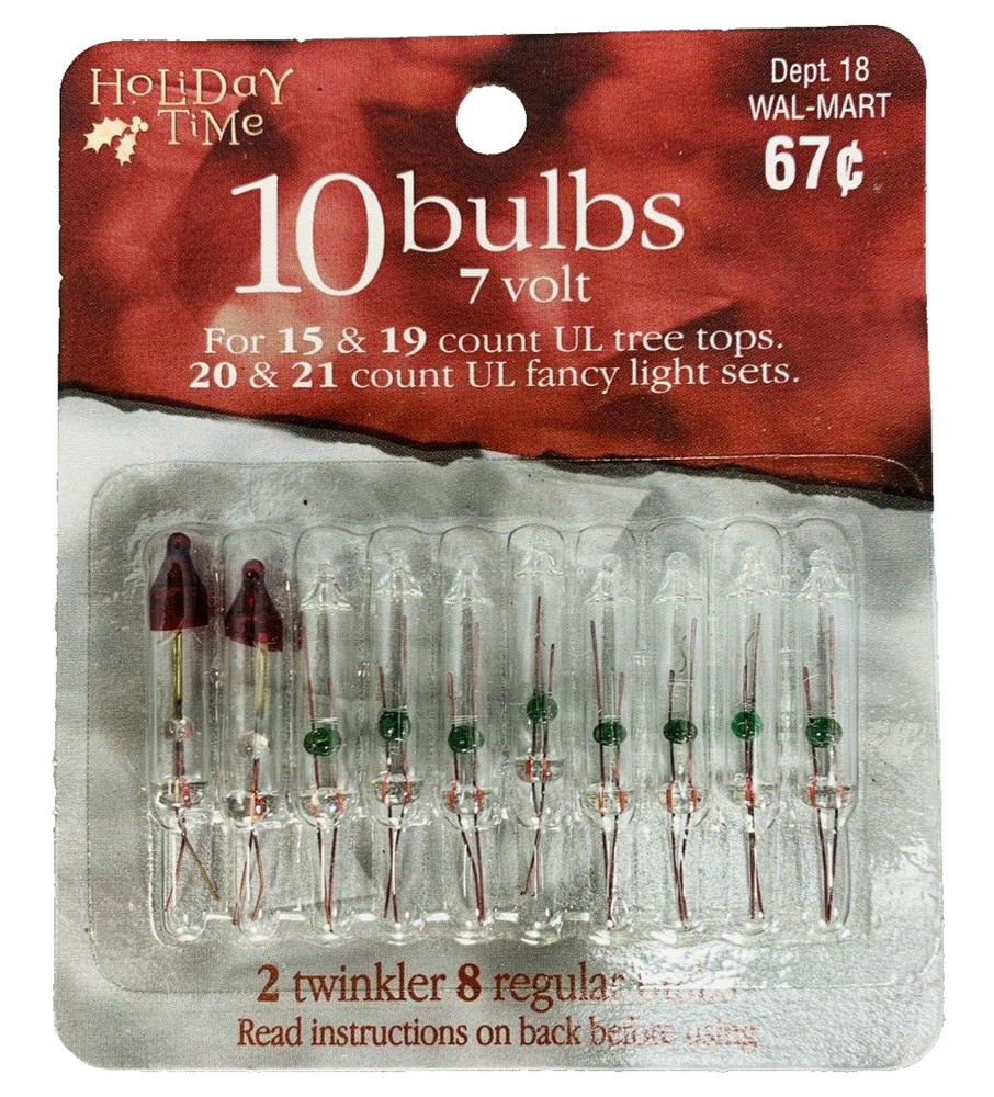 7 volt Christmas Light Bulbs Clear Mini Replacement for 15 19 Light String 10 Pk