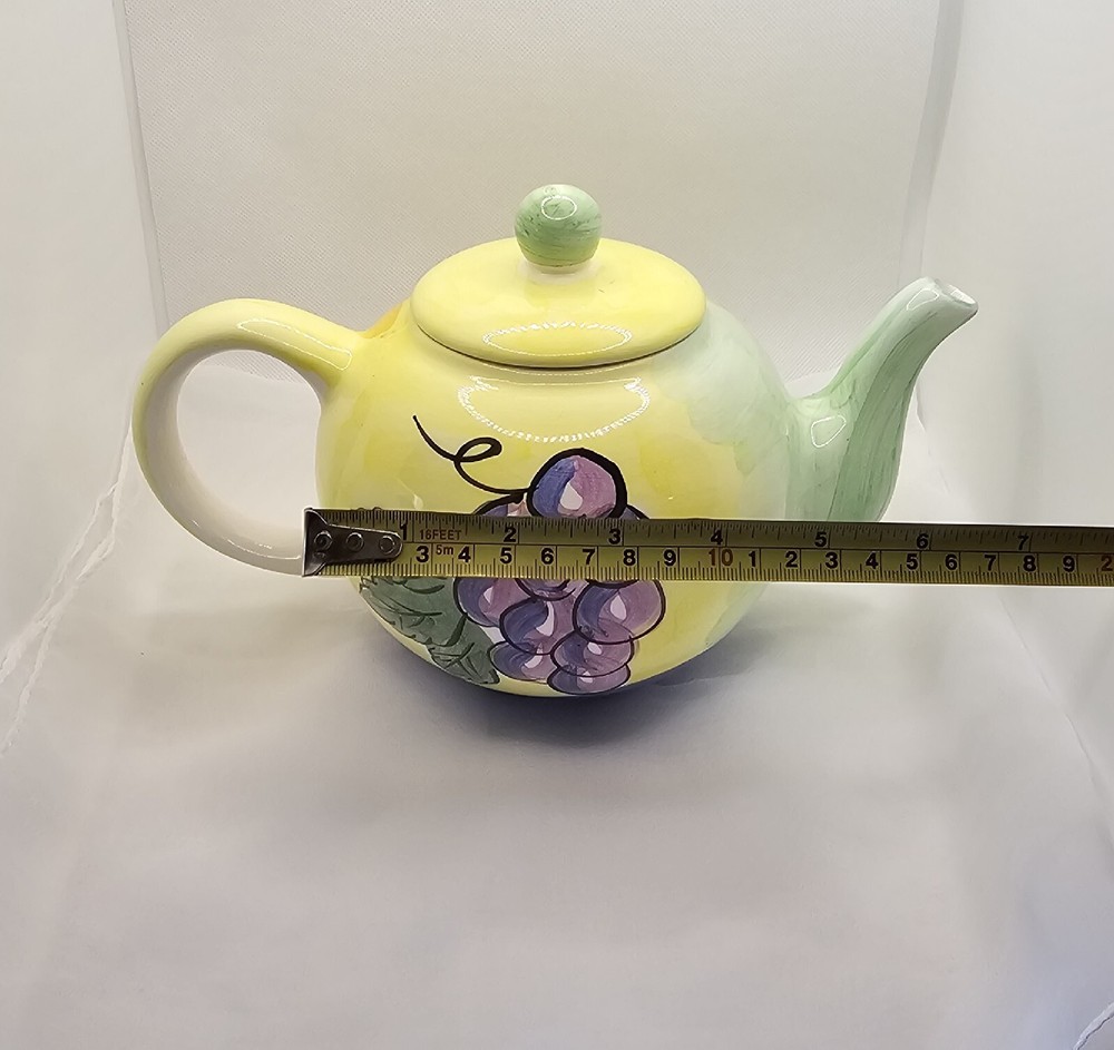 Artists Collection Hand Painted Stoneware Tea Pot Fruit Watermelon Teapot