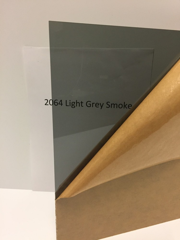 (2-Pack) Acrylic Plexiglass Sheet- 1/4" thick- Light Gray Smoke #2064- 6" x 12"