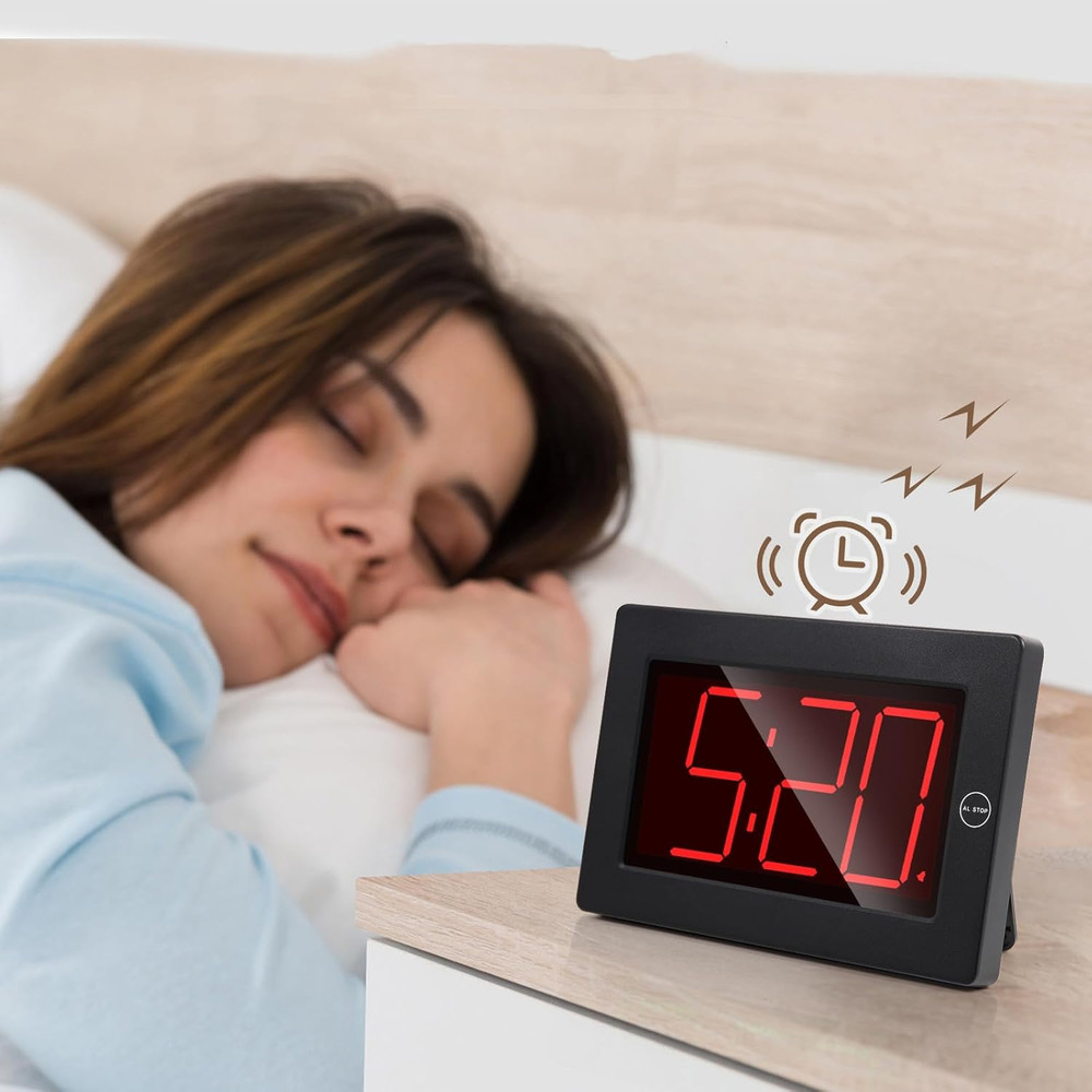 LED Digital Wall Clock Battery Operated - Large Display Digital Clock, Adjustabl