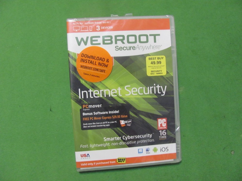 Webroot Secure Anywhere Internet Security PC Mac Mobile New & Sealed!
