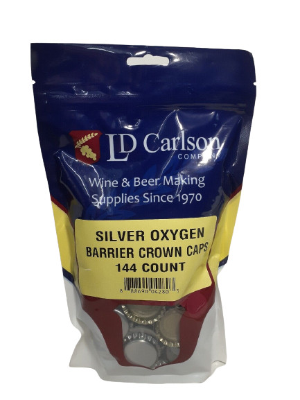 LD Carlson Company Silver Oxygen Barrier Crown Caps 144 Count