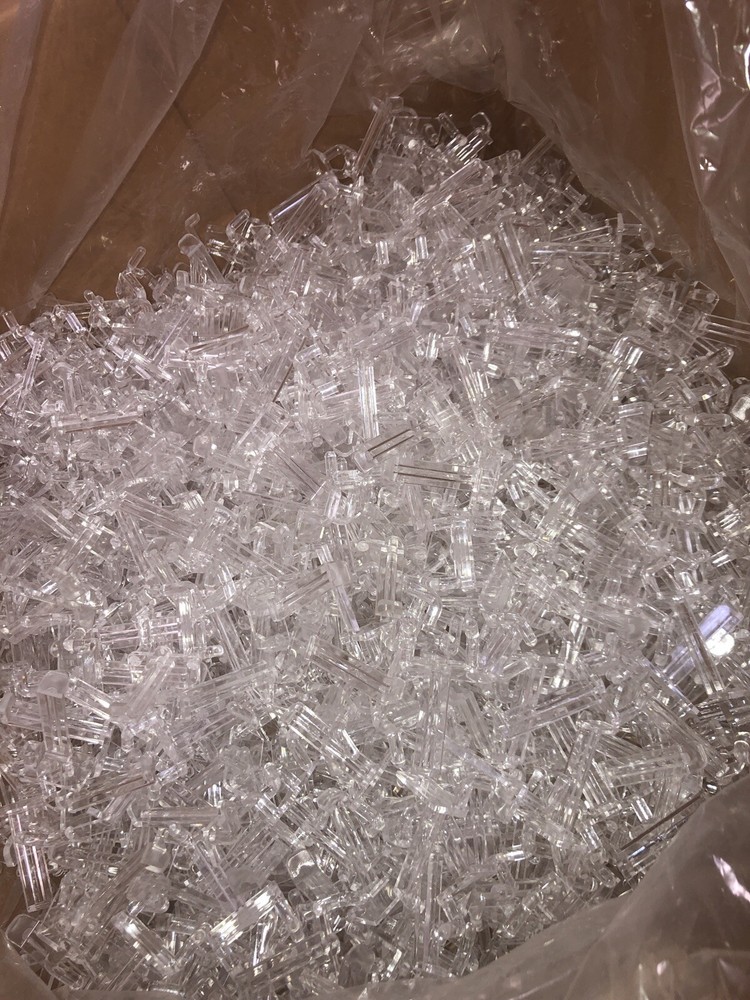 100 1.5” Clear Plastic Peg Hooks (Retail, Garage, Storage)