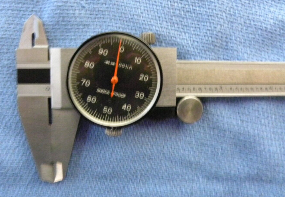 Dial Caliper 6"  Shock Proof  Black Face #9432  in Case