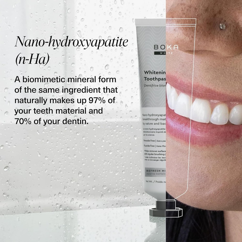 Boka Fluoride Free Toothpaste, Nano Hydroxyapatite Toothpaste, Appropriate for S