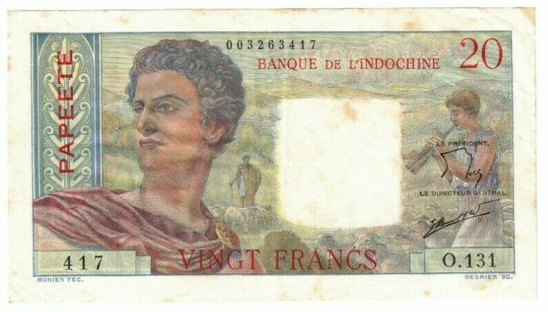 Tahiti 20 Francs